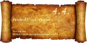 Andrási Anna névjegykártya