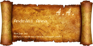Andrási Anna névjegykártya